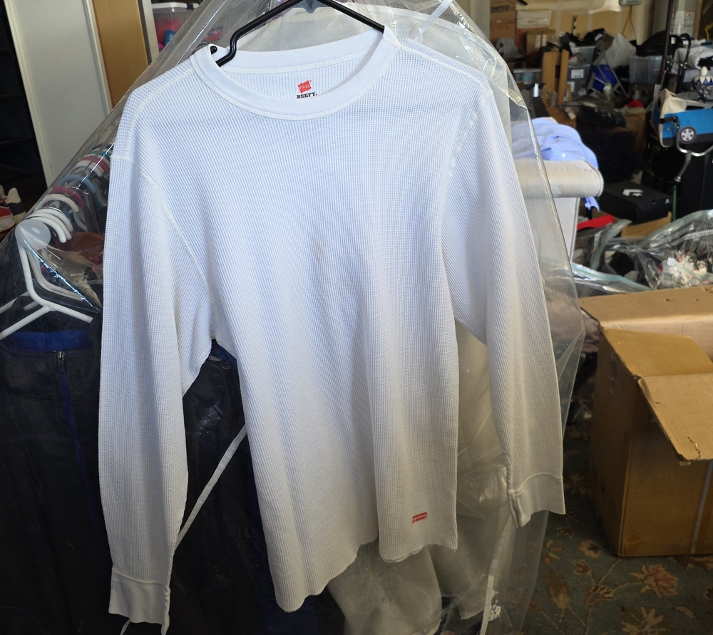 Supreme White Waffle Thermal Long Sleeve Tee